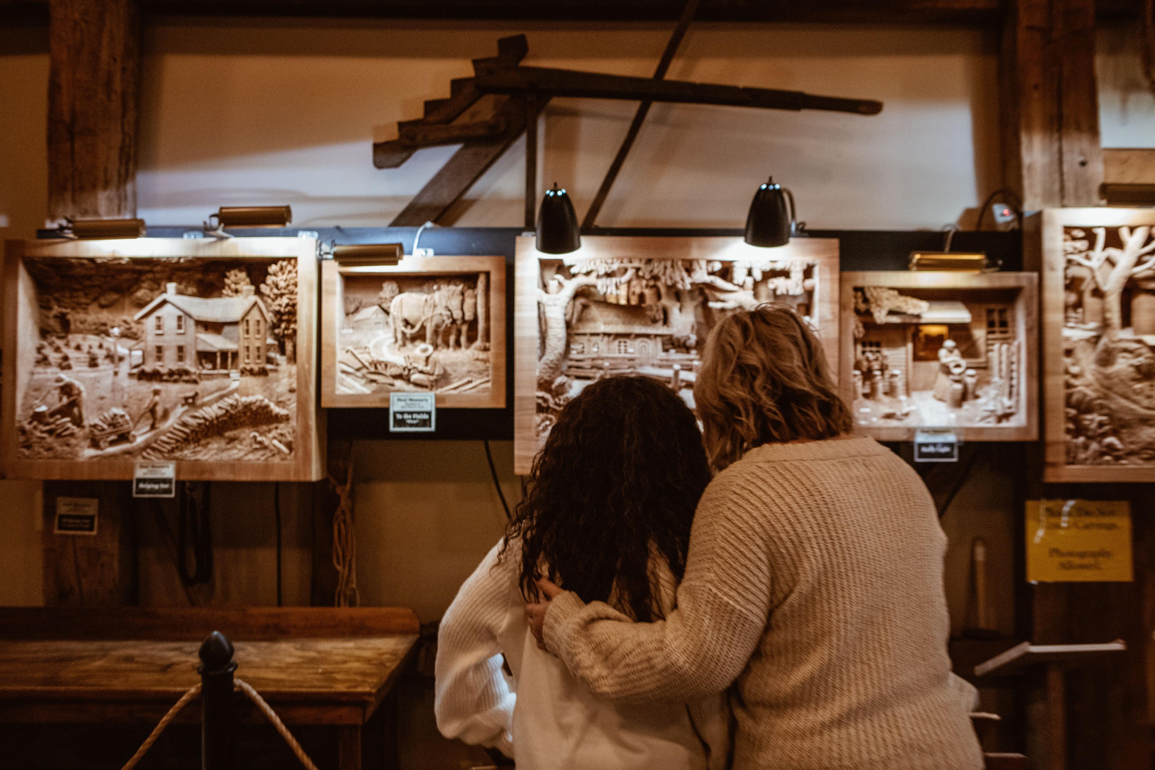 Amish furniture maker and wood-carver Paul Weaver displays 23 of his pieces at Lehman's in Kidron, Ohio. (Courtesy of Lehman's)