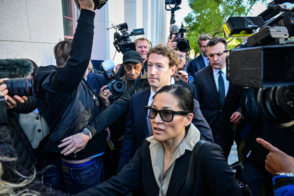 Meta CEO and Chairman Mark Zuckerberg arrives at Los Angeles Superior Court ahead of the social media trial tasked to determine whether social media giants deliberately designed their platforms to be addictive to children, in Los Angeles, on Feb. 18, 2026. (Frederic J. Brown/AFP via Getty Images)