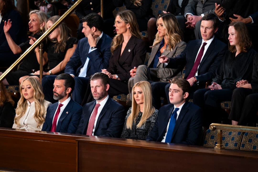 (L-R) Tiffany Trump, Donald Trump Jr., Eric Trump, Ivanka Trump, and Barron Trump. (Madalina Kilroy/The Epoch Times)