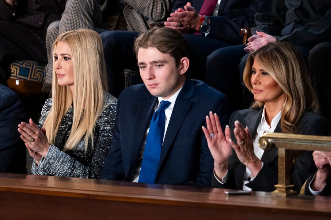 (L-R) Ivanka Trump, Barron Trump, and First Lady Melania Trump. (Madalina Kilroy/The Epoch Times)