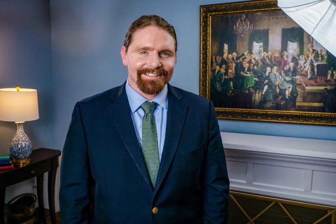 Seamus Bruner, author of ‘Controligarchs,’ in Washington on Nov. 15, 2023. Bruner testified on Feb. 10 before a Homeland Security subcommittee that his group found that at least $60 million had been sent to more than a dozen anti-ICE activist groups, some based in Minnesota and others operating nationally. (Jack Hsu/The Epoch Times)