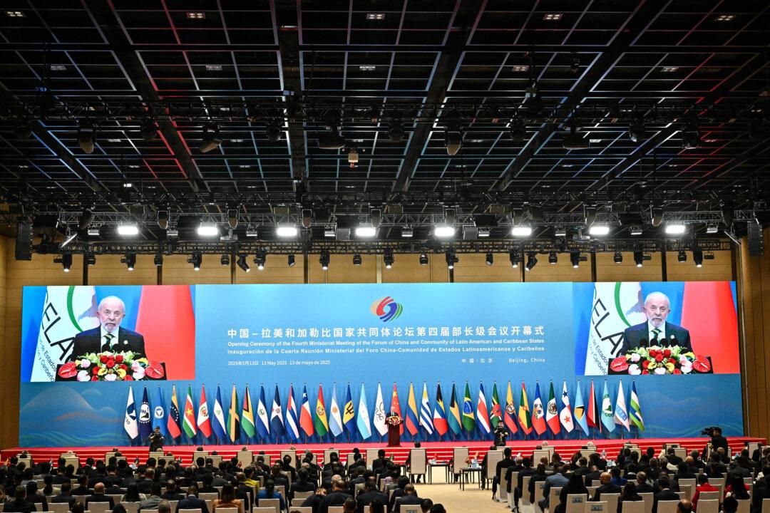 Brazilian President Luiz Inácio Lula da Silva speaks during the opening ceremony of the Fourth Ministerial Meeting of the Forum of China and Community of Latin American and Caribbean States in Beijing on May 13, 2025. (Pedro Pardo/AFP via Getty Images)