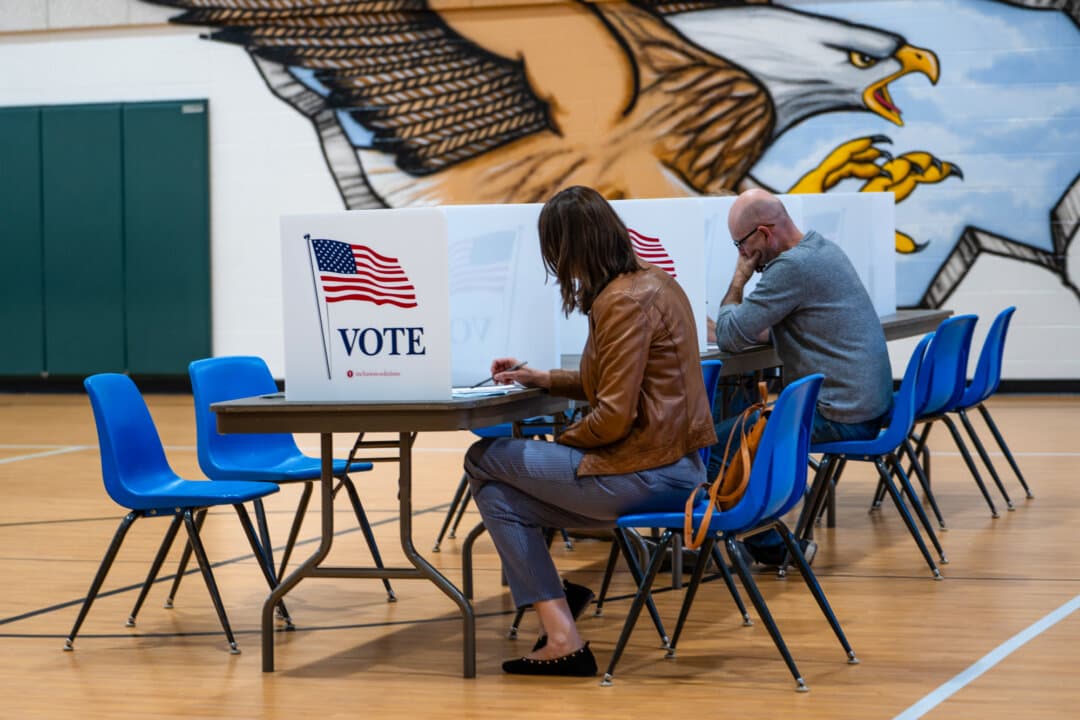 A polling place at at Emerick Elementary School during the general elections in Purcellville, Va., on Nov. 4, 2025. (Madalina Kilroy/The Epoch Times)
