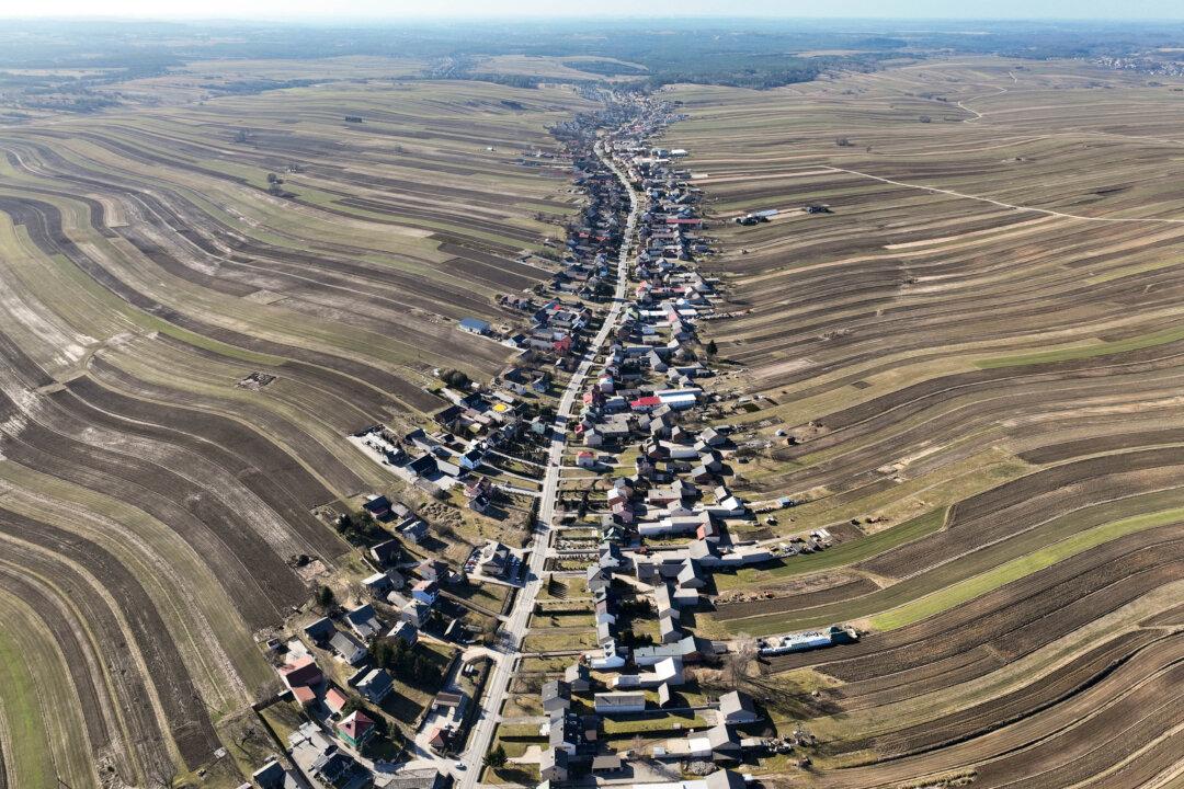 A view of Suloszowa, a village in southern Poland, on March 5, 2026. It is considered to be the longest village in the country, where nearly all residents live along a winding road stretching for about five miles. (Sergei Gapon/AFP via Getty Images)