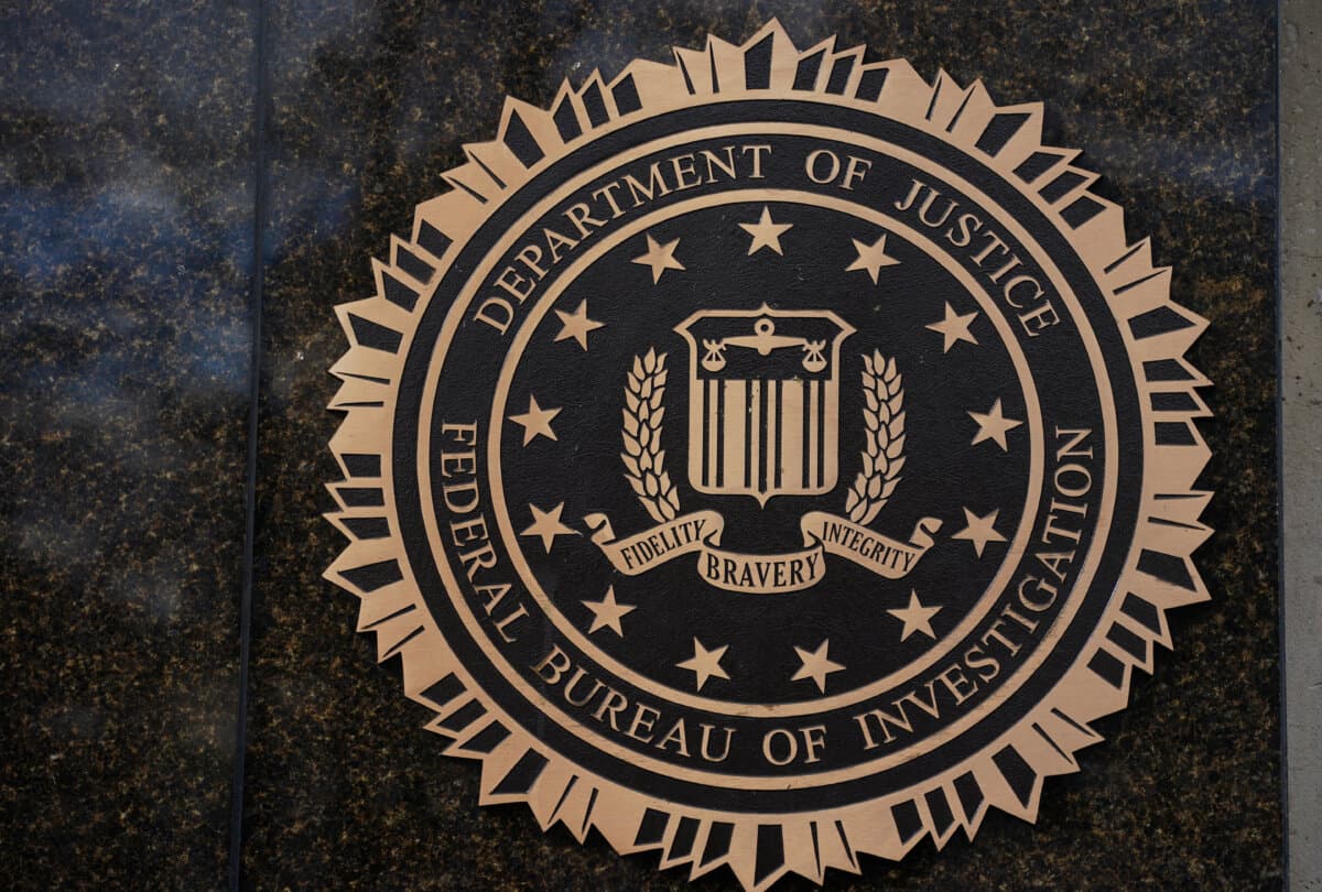 The FBI logo on a building in Washington on Nov. 28, 2025. (Nathan Howard/Reuters)