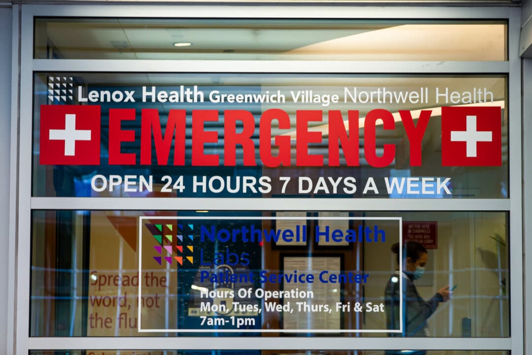 A medical staff member walks inside Lenox Health Greenwich Village Hospital in New York City on Nov. 2, 2020. (Chung I Ho/The Epoch Times)