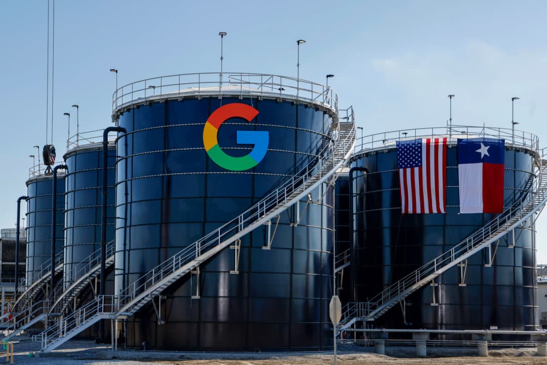 A general view of the Google Midlothian Data Center in Midlothian, Texas, on Nov. 14, 2025. Data centers can consume more than 5 million gallons of water per day, adding pressure in regions already facing water shortages that threaten residential access, industrial growth, and long-term urban resilience. (Ron Jenkins/Getty Images)