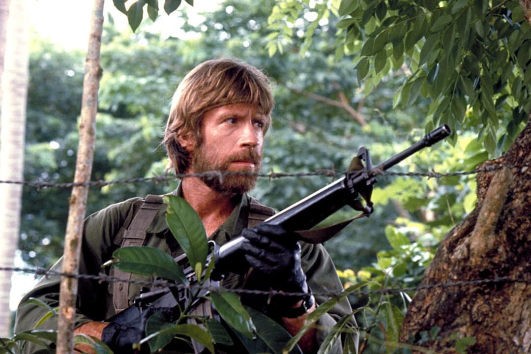 Chuck Norris in a publicity still for “Missing in Action” in 1984. (The Cannon Group, Inc., Golan-Globus Productions)