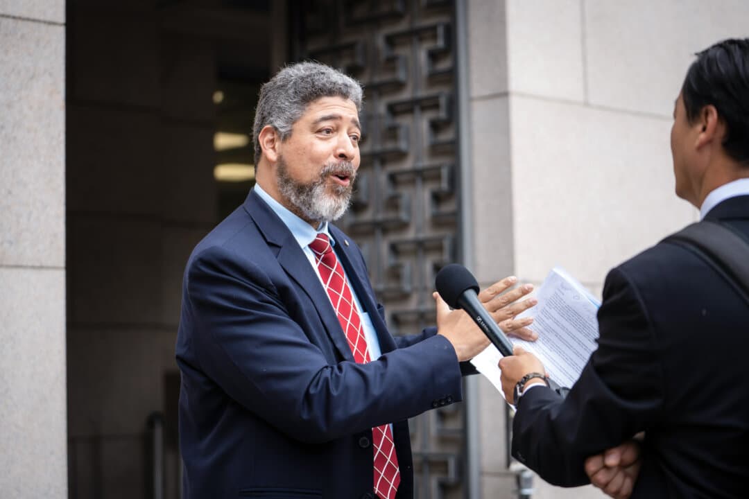 John Suarez, executive director at the Center for a Free Cuba, speaks during an interview after an event about escalating transnational repression by the Chinese Communist Party, on Capitol Hill in Washington on June 6, 2025. (Madalina Vasiliu/The Epoch Times)