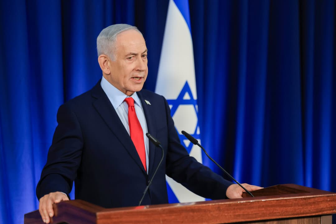 Israeli Prime Minister Benjamin Netanyahu speaks during a press conference in Jerusalem on March 19, 2026. (Ronen Zvulun, Pool Photo via AP)