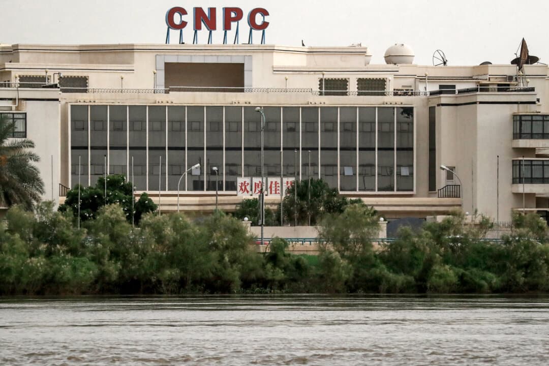A China National Petroleum Corporation (CNPC) buliding near the Nile river waterfront in Khartoum, Sudan, on Sept. 15, 2022. (Ashraf Shazly/AFP via Getty Images)