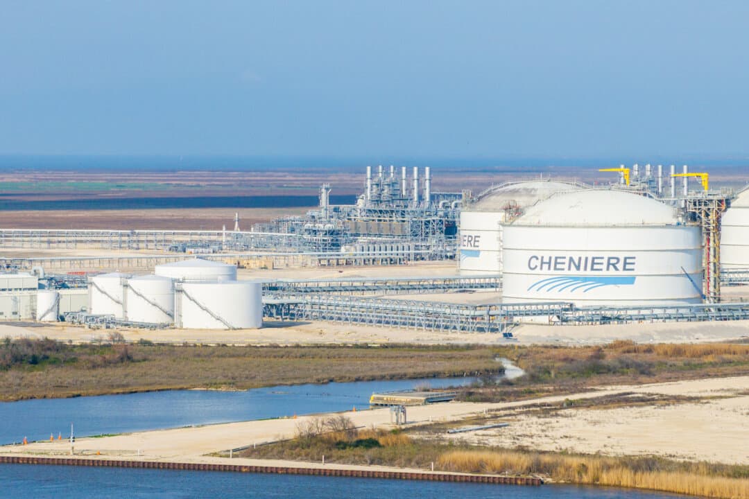 The Sabine Pass liquefied natural gas plant owned by Cheniere Energy in Cameron, La., on Feb. 10, 2025. (Brandon Bell/Getty Images)