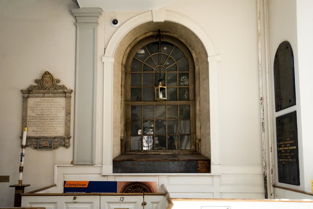 Old North Church in Boston on April 8, 2026. (Samira Bouaou/The Epoch Times)
