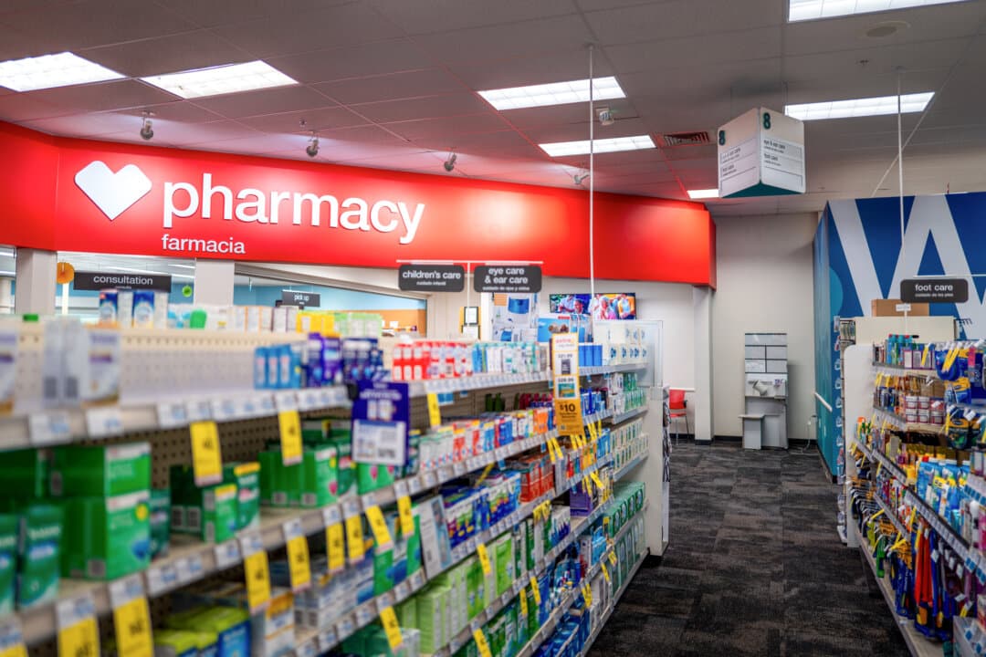 A CVS pharmacy is seen in Austin, Texas, on Aug. 7, 2024. Under the 340B program, hospitals purchase discounted drugs that are dispensed through retail pharmacies to eligible patients, with the pharmacies receiving administrative and dispensing fees. (Brandon Bell/Getty Images)