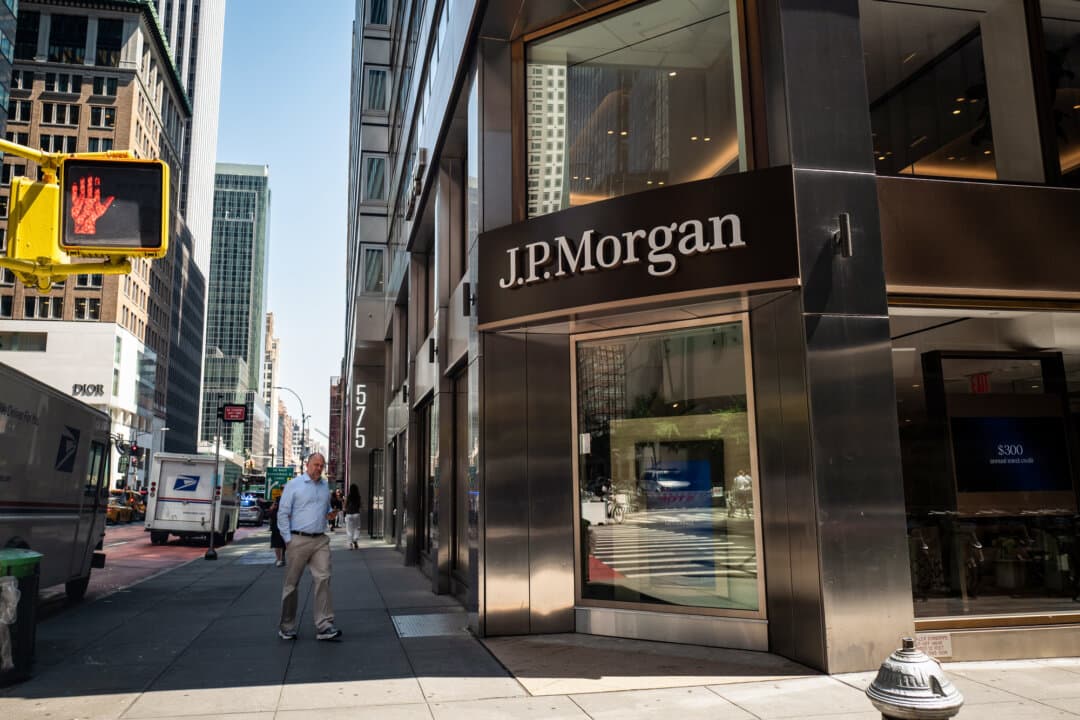 J.P. Morgan in New York City on July 30, 2025. During a nearly 40-year career in the financial services industry, Bisignano helped improve operations at big names like Citigroup and JPMorgan Chase, providing critical leadership during turbulent times. (Madalina Kilroy/The Epoch Times)