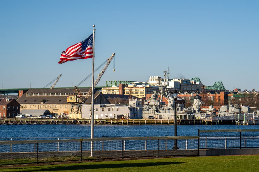 A view of the Charles River in Boston on April 8, 2026. Paul Revere crossed the river from Boston to Charlestown on April 18, 1775, to warn patriots of British troops' approach. (Samira Bouaou/The Epoch Times)