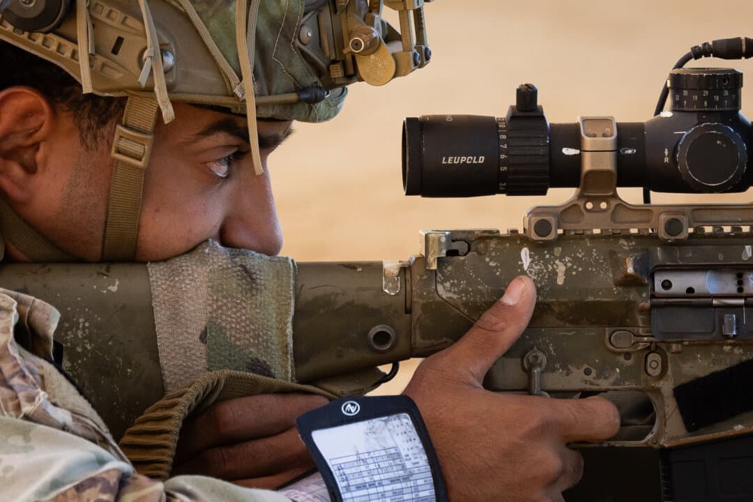 United States Army snipers participate in shooting exercises at Fort Benning, Ga., on April 8, 2026. (John Fredricks/The Epoch Times)