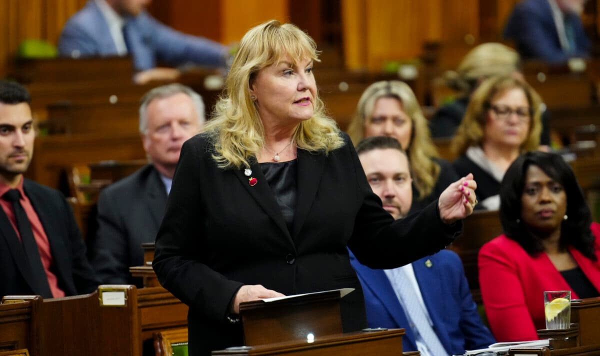 Then-Conservative MP Kerry-Lynne Findlay speaks in the House of Commons in Ottawa on June 7, 2024. (The Canadian Press/Sean Kilpatrick)