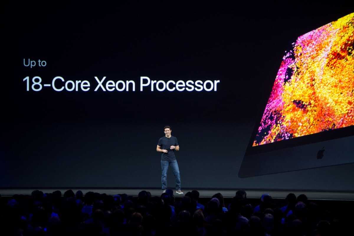 Apple Vice President for Hardware Engineering John Ternus speaks on stage at San Jose McEnery Convention Center during Apple's World Wide Developers Conference in San Jose, Calif., on June 5, 2017. (Josh Edelson/AFP via Getty Images)