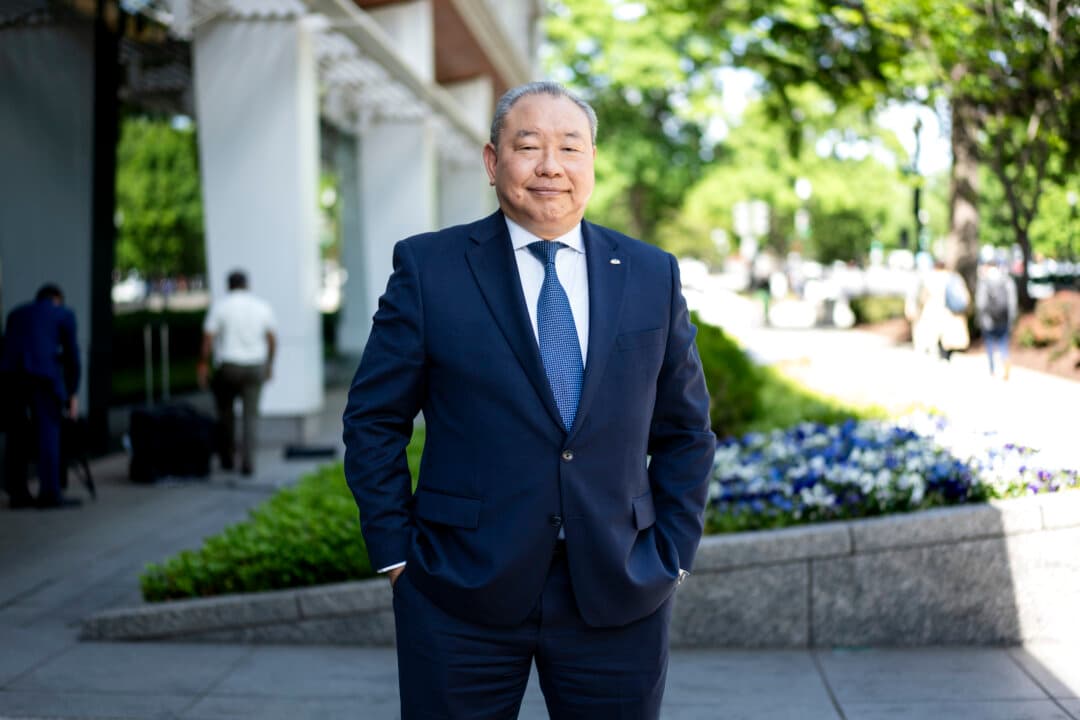 Alexander Yui, Taiwan representative to the United States, in Washington on April 30, 2026. A conflict involving China and Taiwan would cause a “crisis much larger” than the war in Iran and the situation in the Strait of Hormuz, Yui said. (Madalina Kilroy/The Epoch Times)