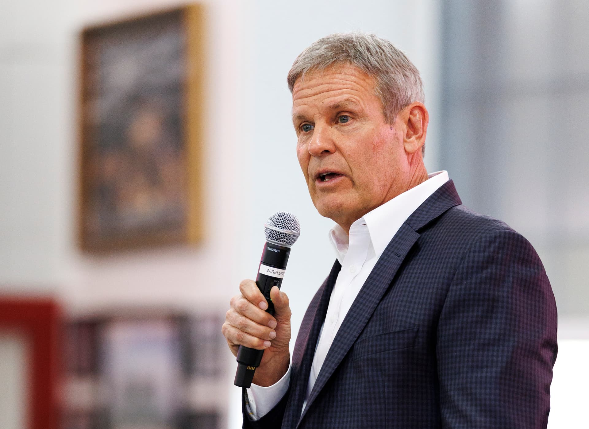 Tennessee Gov. Bill Lee speaks during a get-out-the-vote event held in support of Republican congressional candidate Matt Van Epps in Franklin, Tenn., on Dec. 1, 2025. (Brett Carlsen/Getty Images)