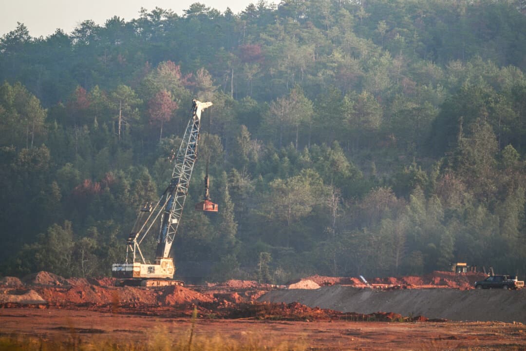 A view of the under-construction Rare Earth Industrial Park is seen in Anyuan county, Jiangxi Province, China, on Nov. 21, 2025. (Hector Retamal/AFP via Getty Images)