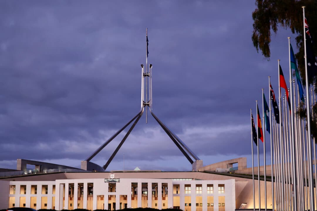 The Australian Parliament House is seen as the Labor government prepares to hand down the 2026 budget in Canberra, Australia, on May 12, 2026. The Labor government’s budget for 2026 is expected to focus on cost-of-living relief, housing affordability, and defense spending, as Treasurer Jim Chalmers faces pressure to deliver economic stability ahead of a federal election cycle. (Hilary Wardhaugh/Getty Images)