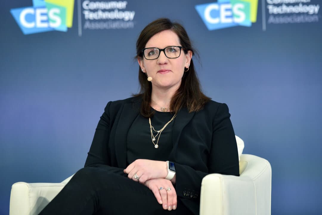 Then-Federal Trade Commissioner Rebecca Slaughter participates in a privacy roundtable at Consumer Electronics Show 2020 at the Las Vegas Convention Center in Las Vegas on Jan. 7, 2020. (David Becker/Getty Images)