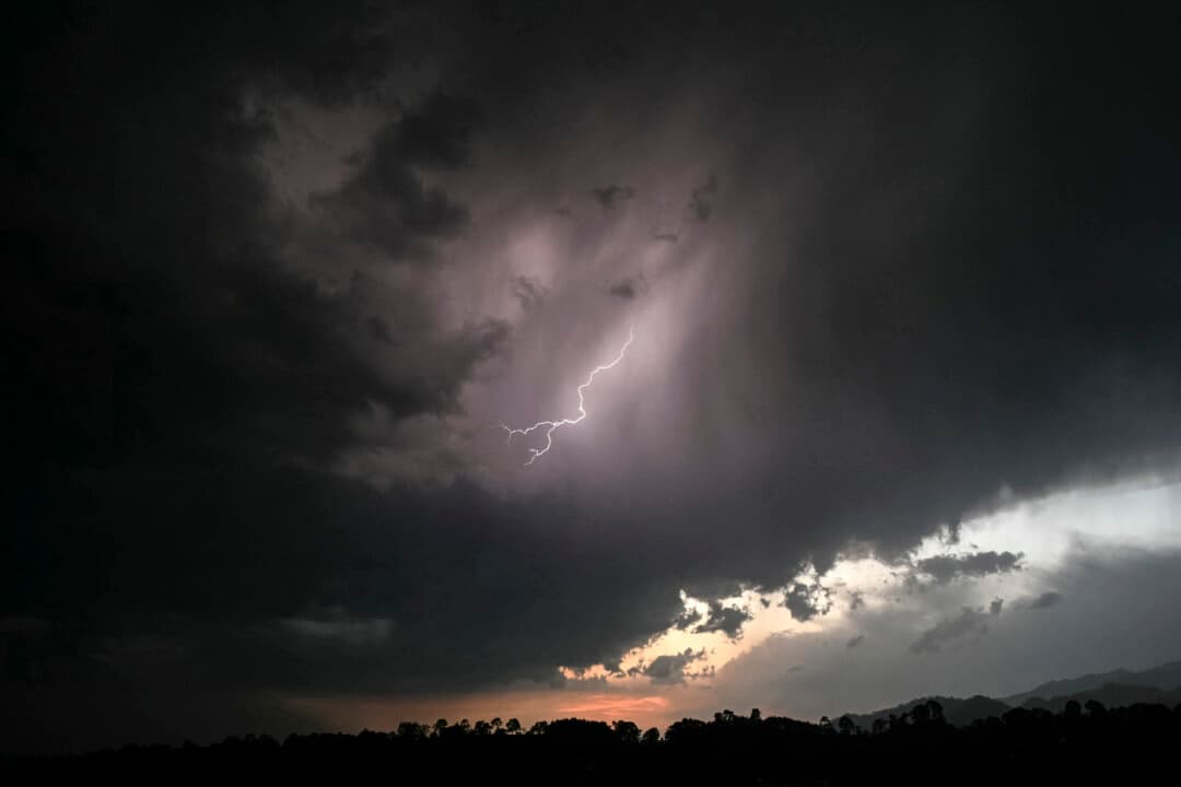 The Himalayas’ Dhauladhar mountain range as lightning strikes across the sky above Dharamsala, India, on May 13, 2026. (Sajjad Hussain/AFP via Getty Images)