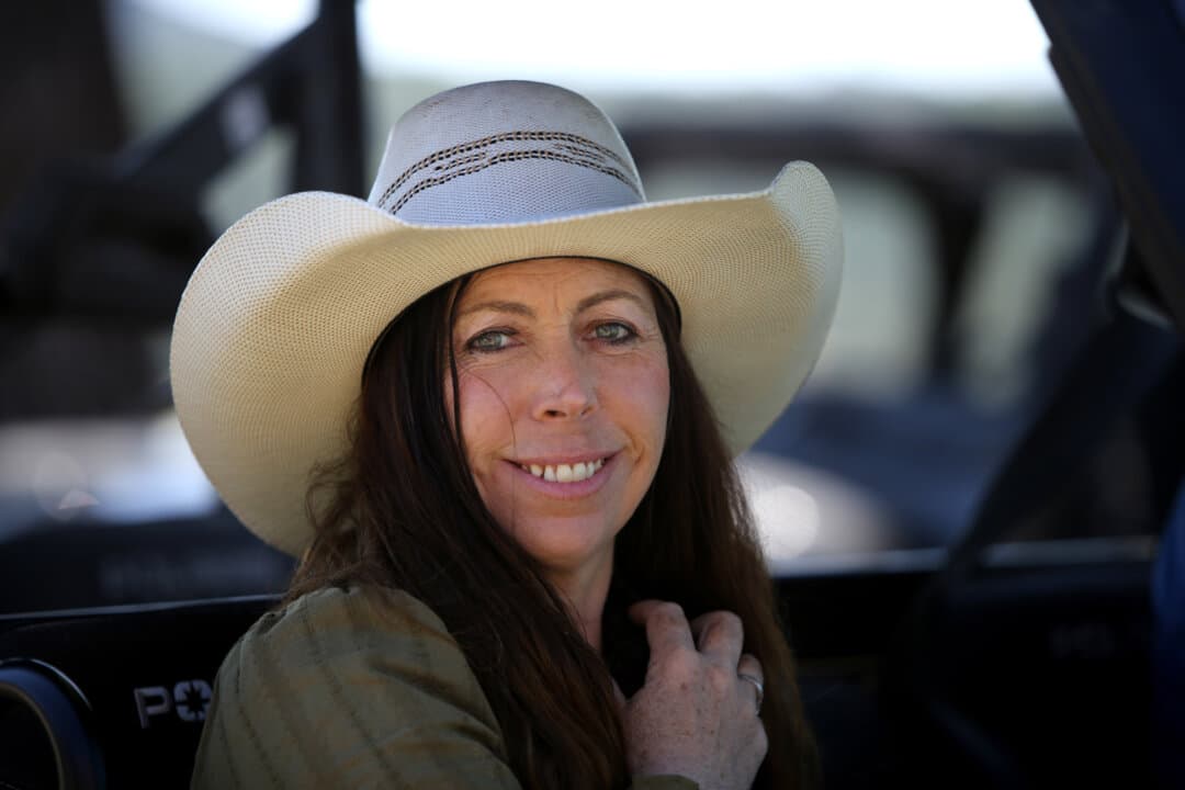 Mollie Engelhart during an interview at Sovereignty Ranch in Bandera, Texas, on May 1, 2026. The ranch hosted a two-day event to advance regenerative agriculture in America. (Bobby Sanchez for The Epoch Times)