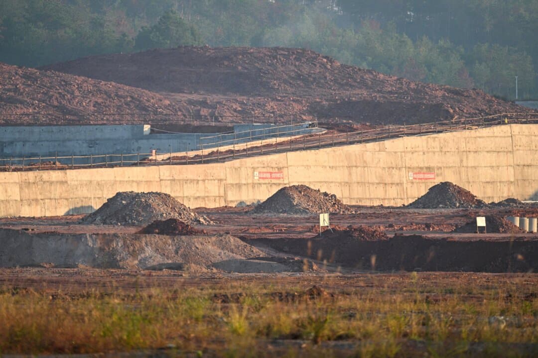 A view of the under-construction Rare Earth Industrial Park in Anyuan County, Ganzhou, Jiangxi Province, China, on Nov. 21, 2025. China uses access to rare-earth minerals as leverage in the face of sanctions. (Hector Retamal/AFP)