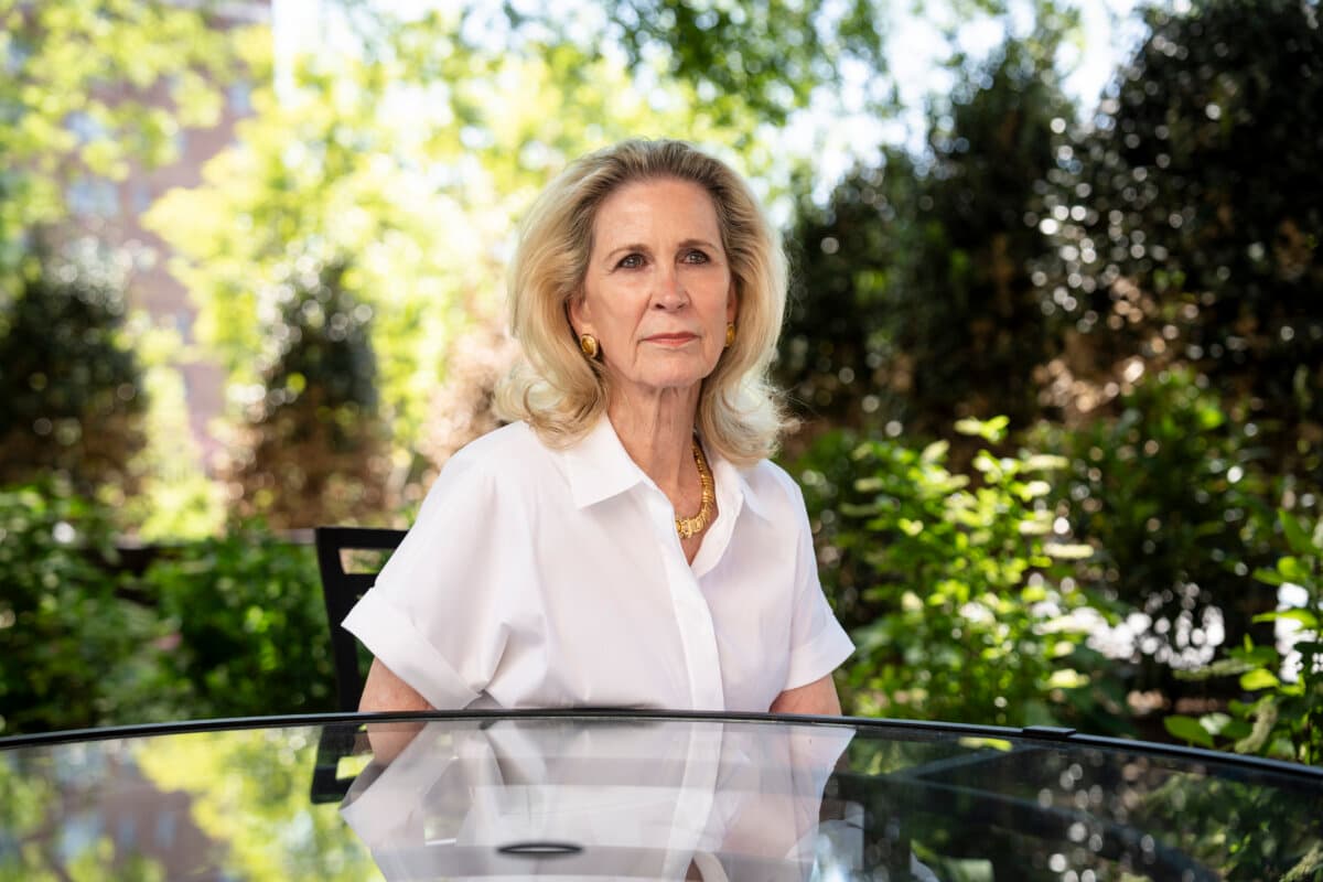 Rebecca Dunn, philanthropist and trustee of the Dunn Foundation, after watching the screening of the documentary “Silent Harvest: The Courage to Speak Up,” in Washington on May 16, 2026. (Madalina Kilroy/The Epoch Times)