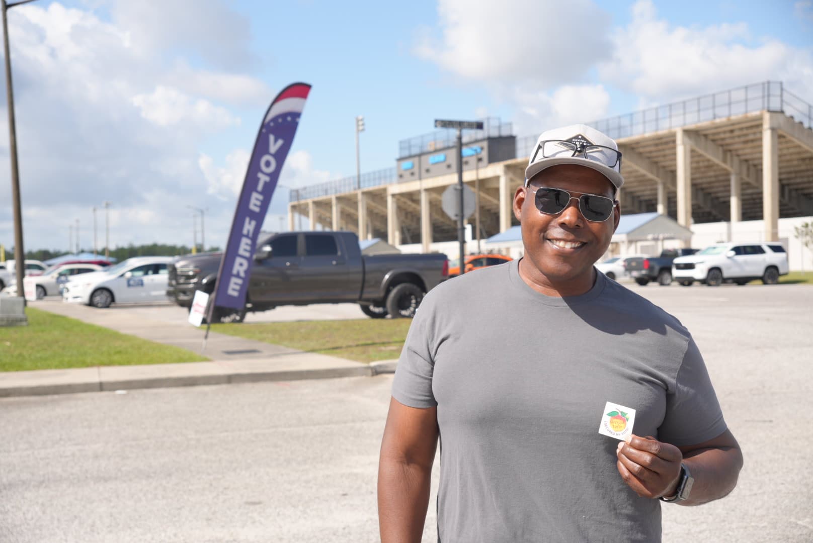 Darrell Walton is a Navy veteran who voted in Georgia's primary elections. He cast his ballot for former Atlanta Mayor Keisha Bottoms at a precinct in St. Marys, Georgia, on May 19. (Troy Myers/Epoch Times)