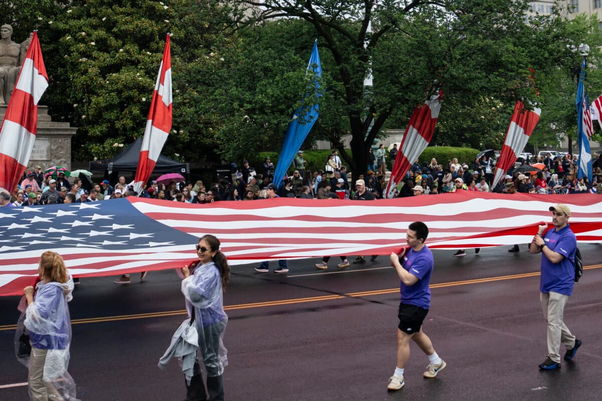 The National Memorial Day parade in Washington on May 25, 2026. (Madalina Kilroy/The Epoch Times)