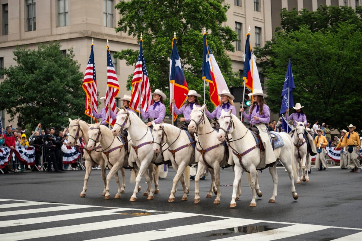The National Memorial Day parade in Washington on May 25, 2026. (Madalina Kilroy/The Epoch Times)