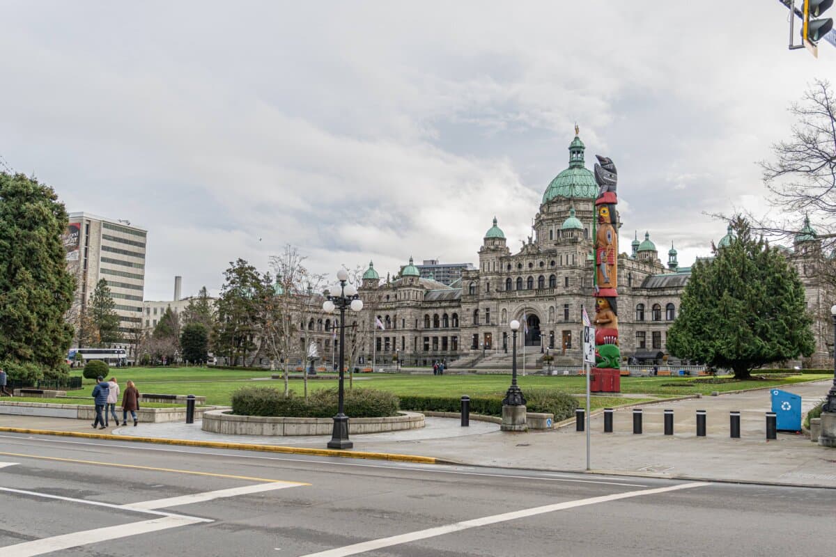 Legislative Assembly of British Columbia, in Victoria, B.C. on Dec. 12, 2025. (Primestock Photography/Shutterstock)