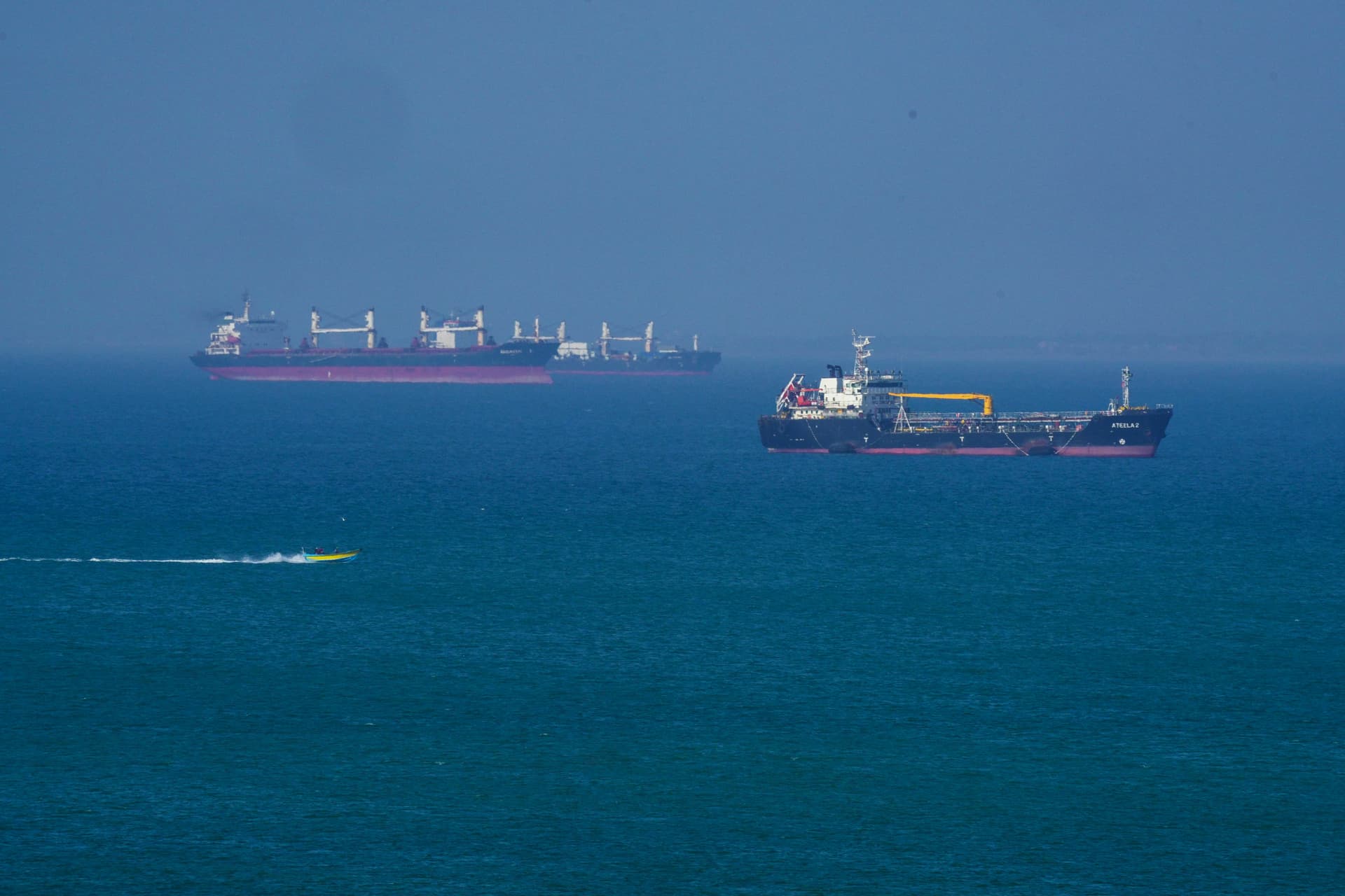 An oil tanker is seen navigating the sea near Qeshm Island, Iran, in the Strait of Hormuz, on April 28, 2026. Asghar Besharati/Getty Images