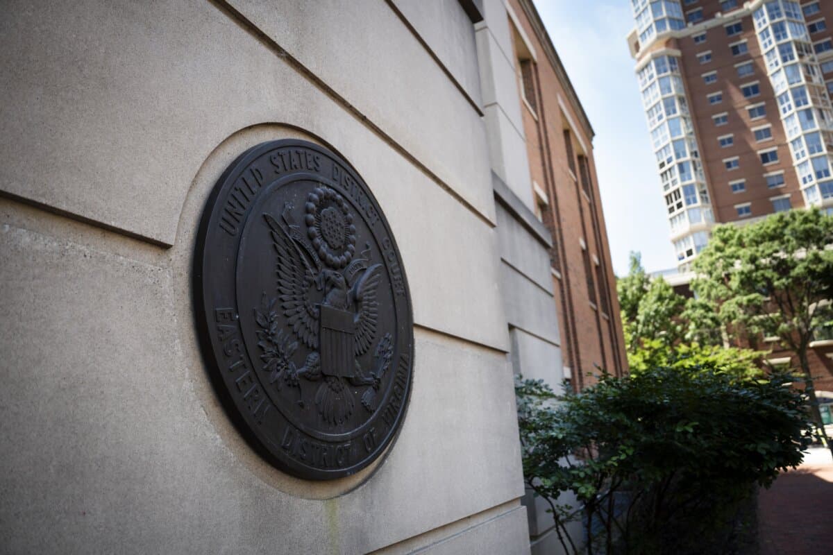 Albert V. Bryan U.S. Courthouse in Alexandria, Va., on June 4, 2026. (Madalina Kilroy/The Epoch Times)