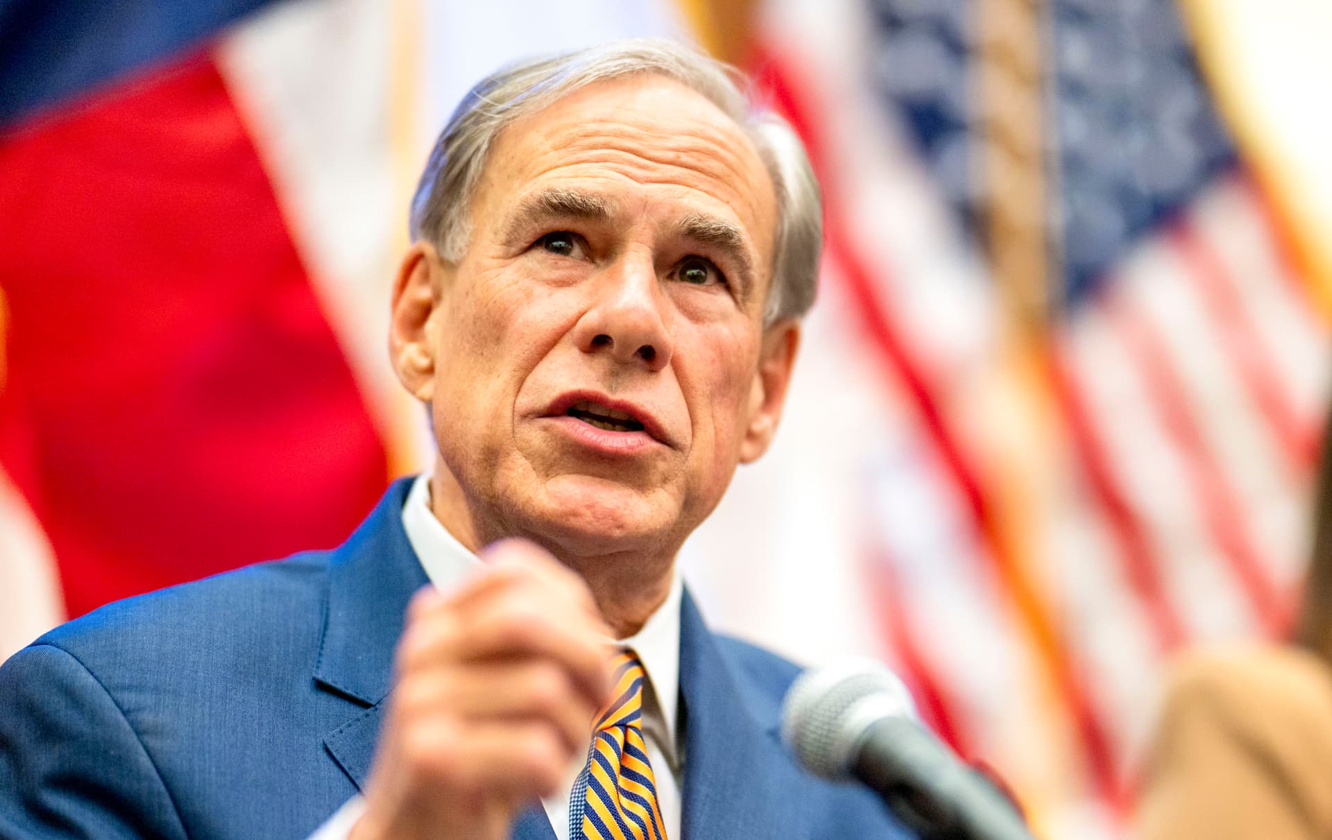 Texas Gov. Greg Abbott speaks during a news conference in the State Capitol in Austin on Aug. 15, 2025. (Brandon Bell/Getty Images)