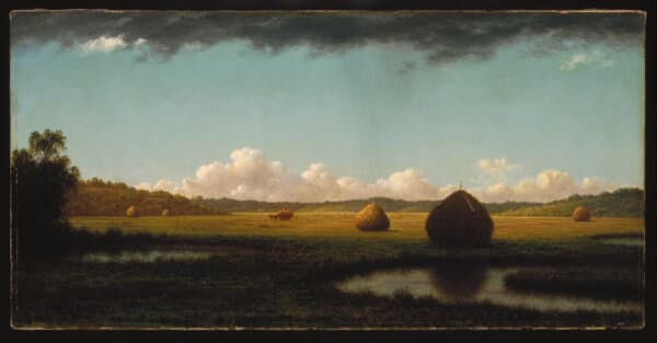 “Summer Showers,” circa 1865–1870, by Martin Johnson Heade. Oil on canvas; 13 1/8 inches by 26 1/4 inches. Brooklyn Museum, New York City. (Public Domain)
