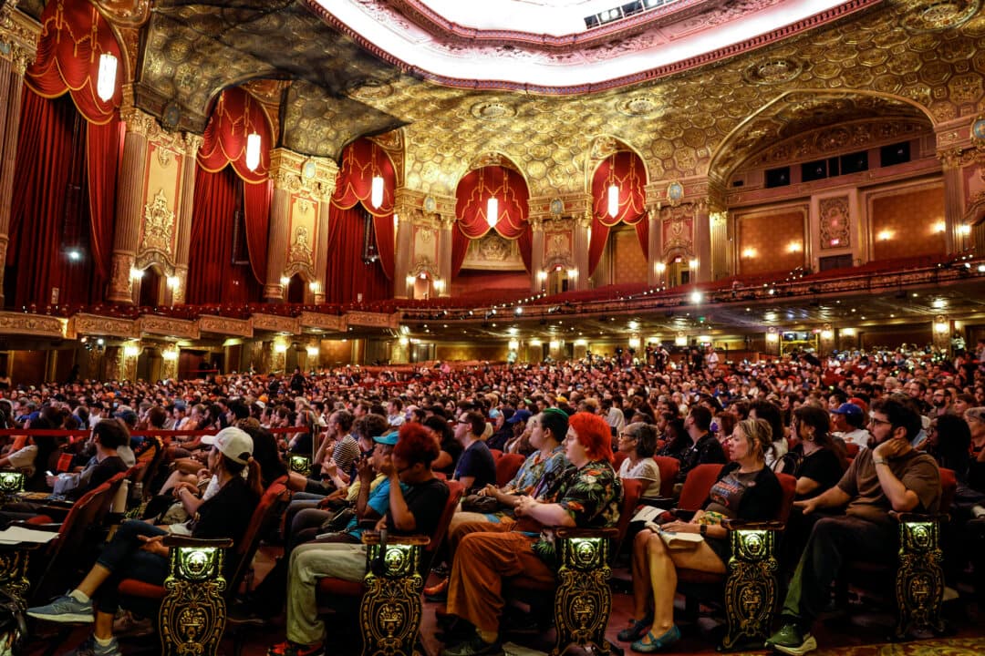 Guests attend a get-out-the-vote rally at the Kings Theatre in the Brooklyn borough of New York City on June 18, 2026. (Kena Betancur/AFP via Getty Images)