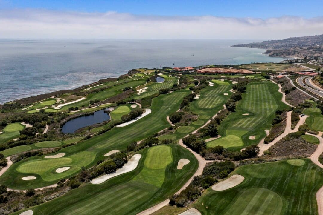 The Trump National Golf Club Los Angeles on June 16, 2026. Organizers of the 2028 Los Angeles Olympics are reportedly collaborating with the Trump administration on a pre-Games pro-am golf tournament at Trump National Golf Club Los Angeles that would be treated as a ceremonial kickoff to the Olympics. (Justin Sullivan/Getty Images)