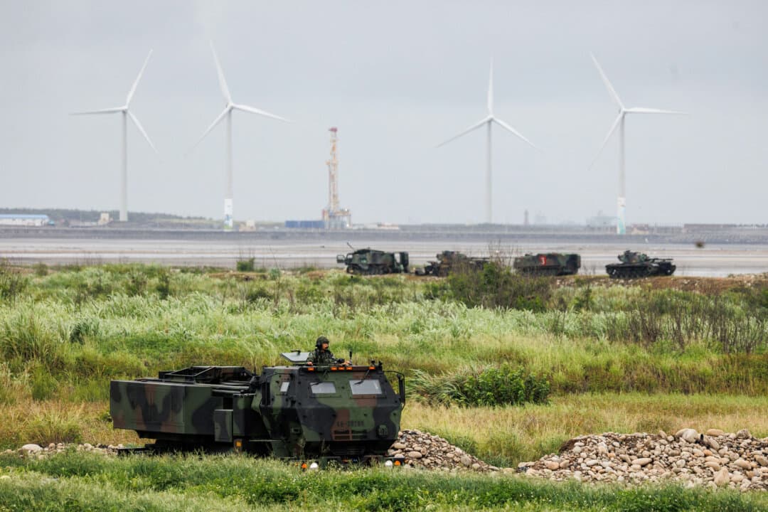A Taiwanese Army M142 High Mobility Artillery Rocket System is positioned near the coast during a live-fire training exercise in Taichung, Taiwan, on June 10, 2026. The island nation is bolstering its defenses in the face of Chinese aggression. (Cheng Yu-chen / AFP via Getty Images)