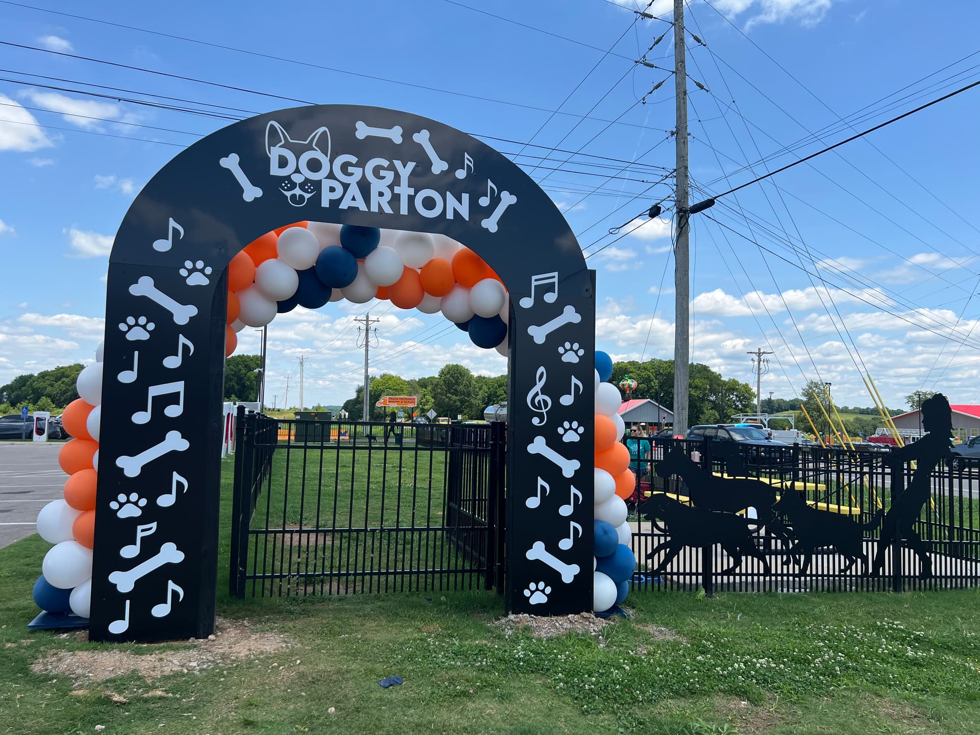 Dolly Parton’s truck stop featured a dog park for travelers on June 24, 2026. (Jacki Thrapp/The Epoch Times)