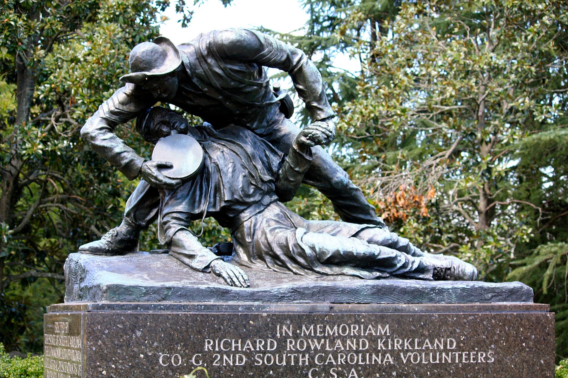 A monument to Sgt. Richard Rowland Kirkland stands in the Fredericksburg and Spotsylvania National Military Park where he brought water to Union soldiers. (<a href="https://en.wikipedia.org/wiki/User:Something_Original">Something Original</a>/<a href="https://creativecommons.org/licenses/by-sa/3.0/deed.en">CC BY-SA 3.0</a>)