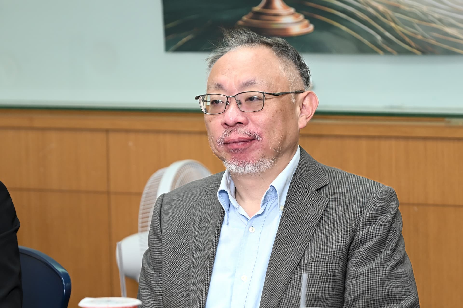 Fan Shih-ping, a professor at National Taiwan Normal University's Graduate Institute of Political Science, attends a forum hosted by the Asia-Pacific Elite Interchange Association in Taipei, Taiwan, on July 1, 2026. (Sung Pi-lung/The Epoch Times)