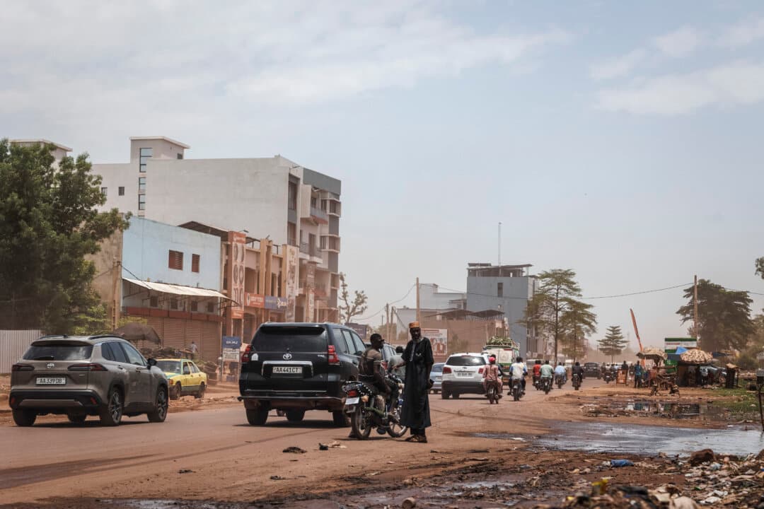 Traffic moves along a main road in Bamako, Mali, on July 4, 2026. (AFP via Getty Images)