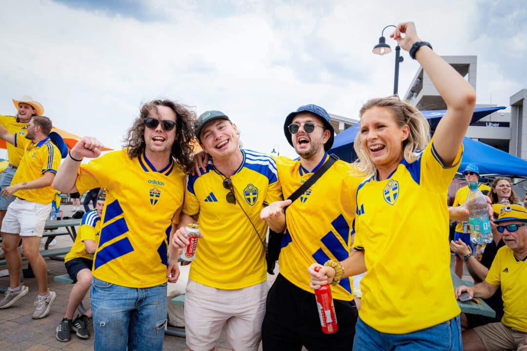 Spectators gather for the France versus Sweden FIFA World Cup match, outside MetLife Stadium in East Rutherford, N.J., on June 30, 2026. The stadium held more than 400,000 fans across five group-stage matches. (Samira Bouaou/The Epoch Times)