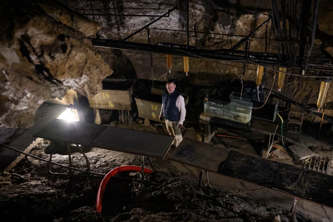 Director of Research at the French National Center for Scientific Research Olivier Guillaume poses in the Moulis caves where underground aquatic species are bred and studied in Moulis, France, on July 8, 2026. France is implementing a project to classify its caves and underground rivers as a reserve to better preserve this subterranean heritage. (Lionel Bonaventure/AFP via Getty Images)