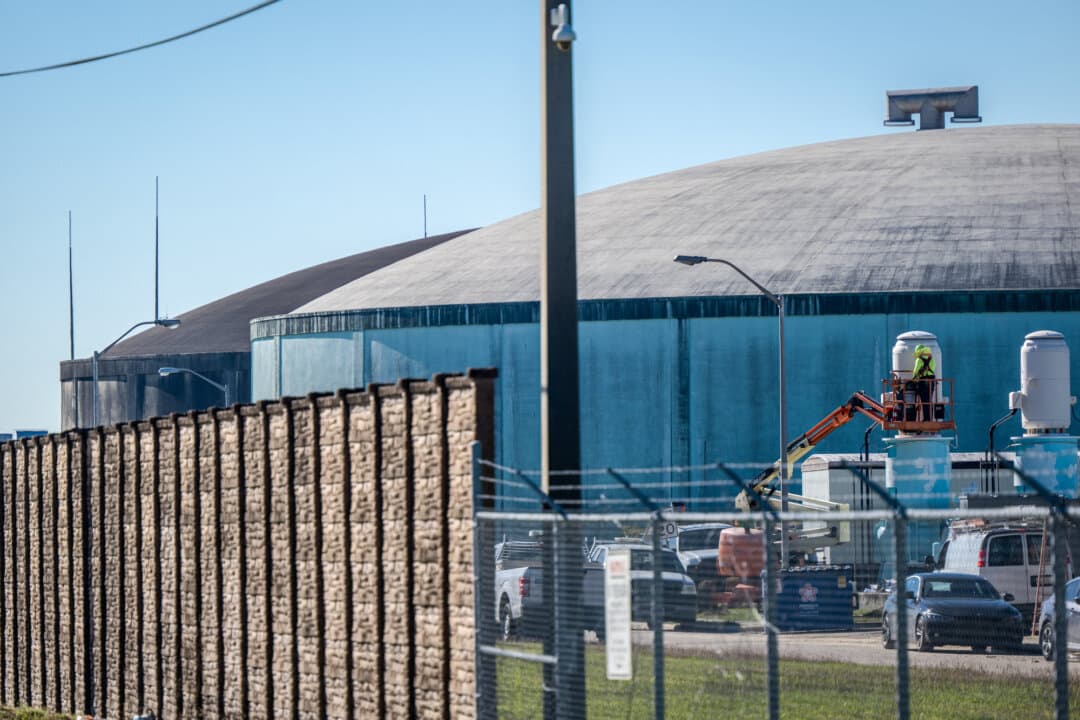 A worker cleans equipment at the East Water Purification Plant in Galena Park, outside Houston, on Nov. 28, 2022. The Texas Commission on Environmental Quality confirmed that it had received complaints regarding water in Trinidad, Texas, and that investigations are ongoing. (Brandon Bell/Getty Images)